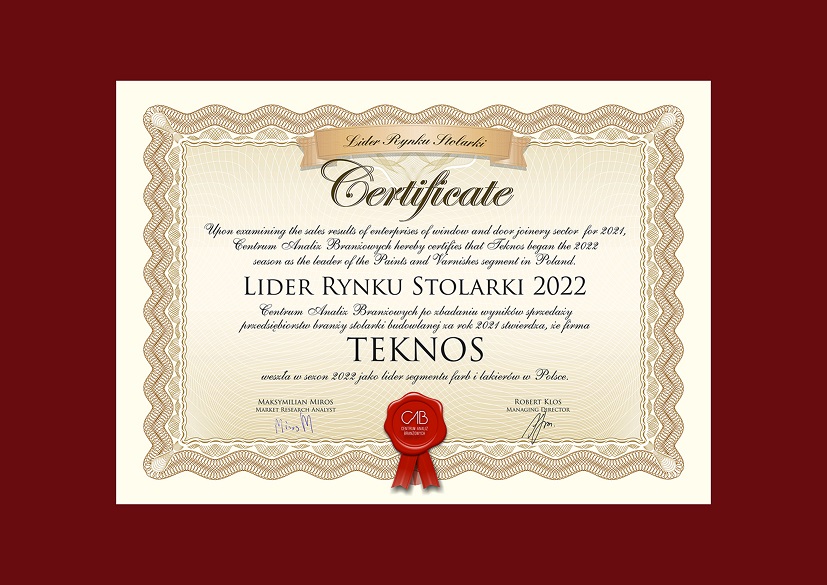 TEKNOS Lider Stolarki