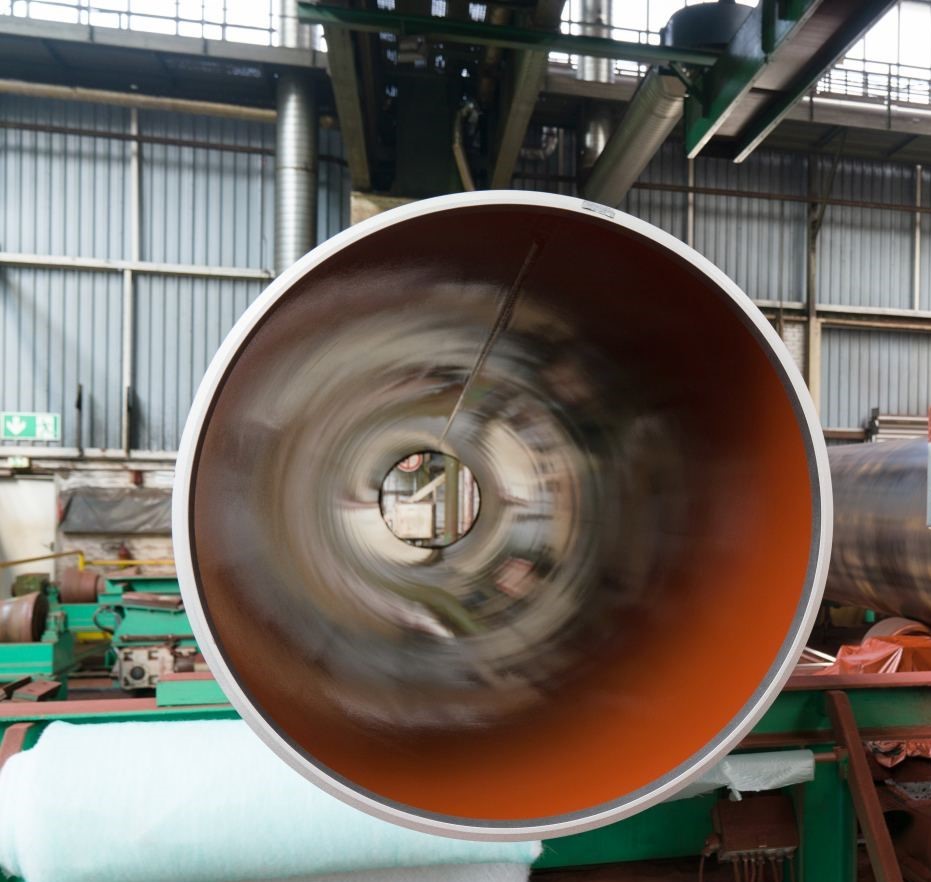 Pipe coated with Teknos flowcoat