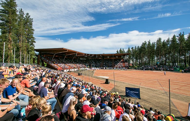 Timber-structured baseball stadium